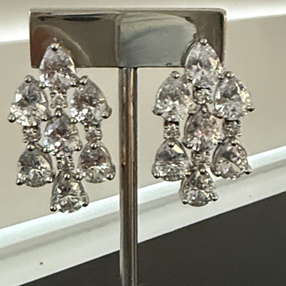 CZ by Kenneth Jay Lane NEW Cascading Pear CZ Drops $149Mfg - Picture 2 of 6